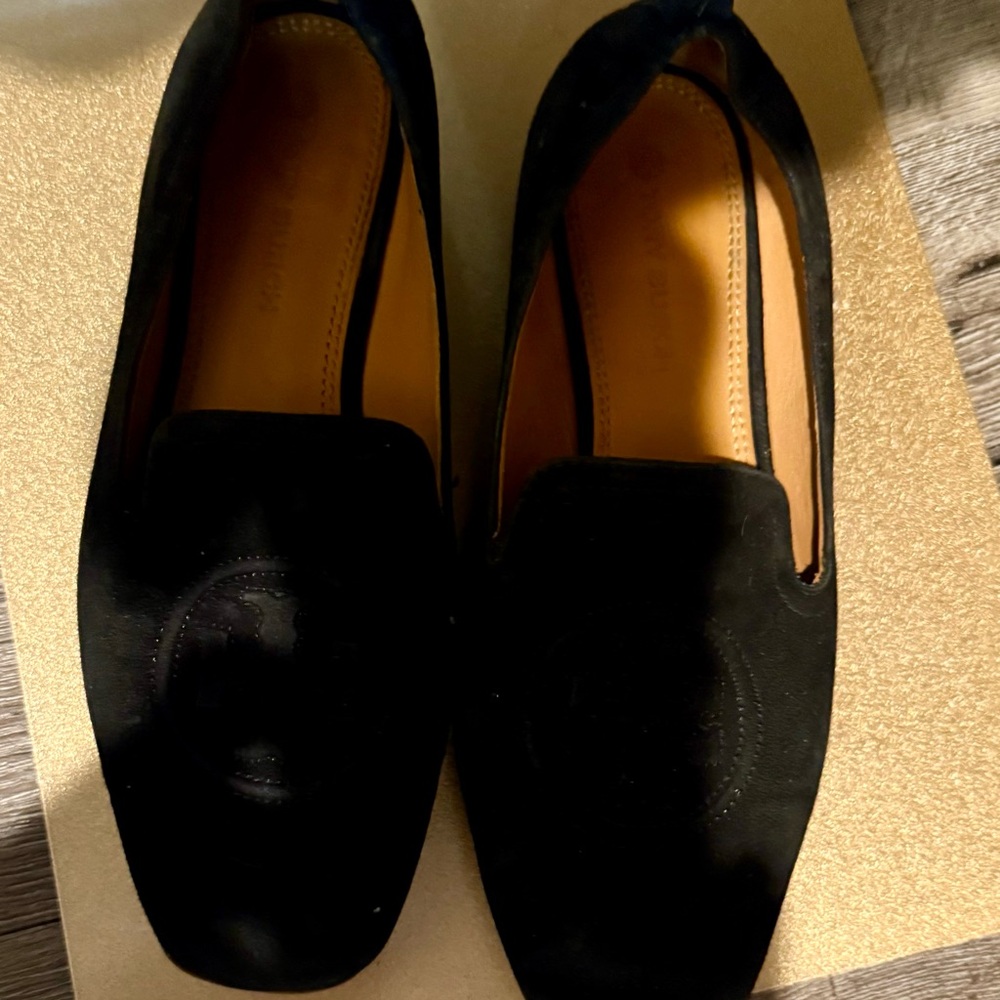Tory Burch Black Suede Loafers - Picture 2 of 4